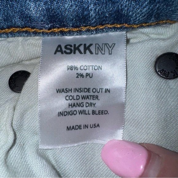 ASKK NY High-Rise Ankle Skinny Jeans Medium Blue Wash Size 27 - Picture 16 of 16